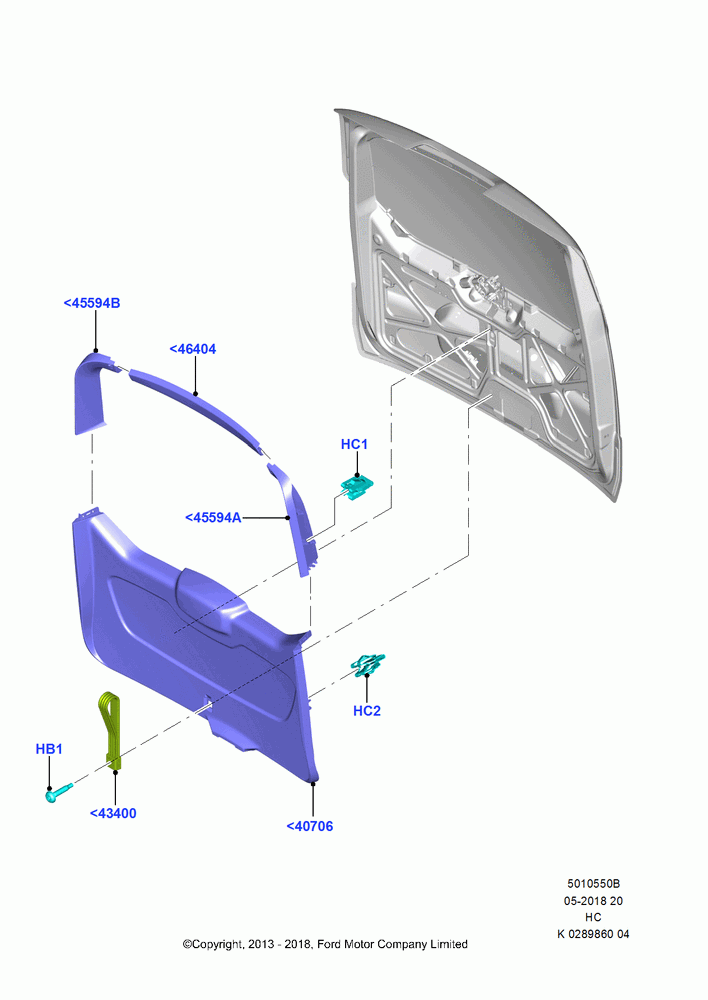 50B - Back Door/Tailgate Trim Panels, With Liftgate Rear Loading Door; 30/SEP/2013