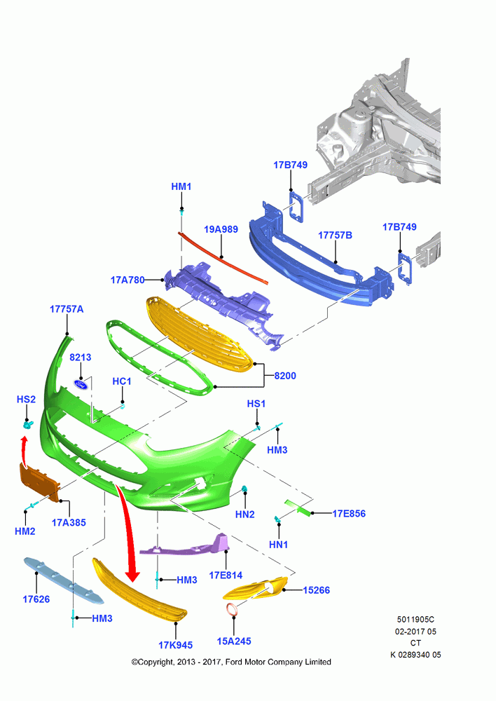 05C - Radiator Grille and Front Bumper, Front Bumper - Sporty 2; 24/JUN/2013-01/AUG/2019