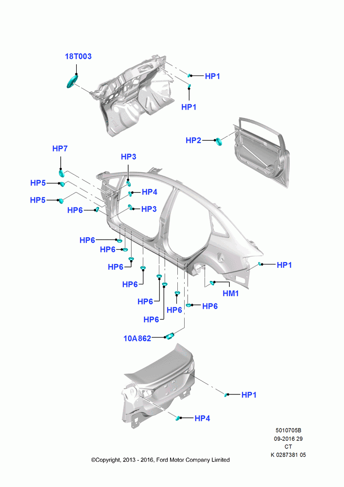 05B - Plugs - Body, 4 Door Sedan; 29/APR/2013-01/AUG/2019