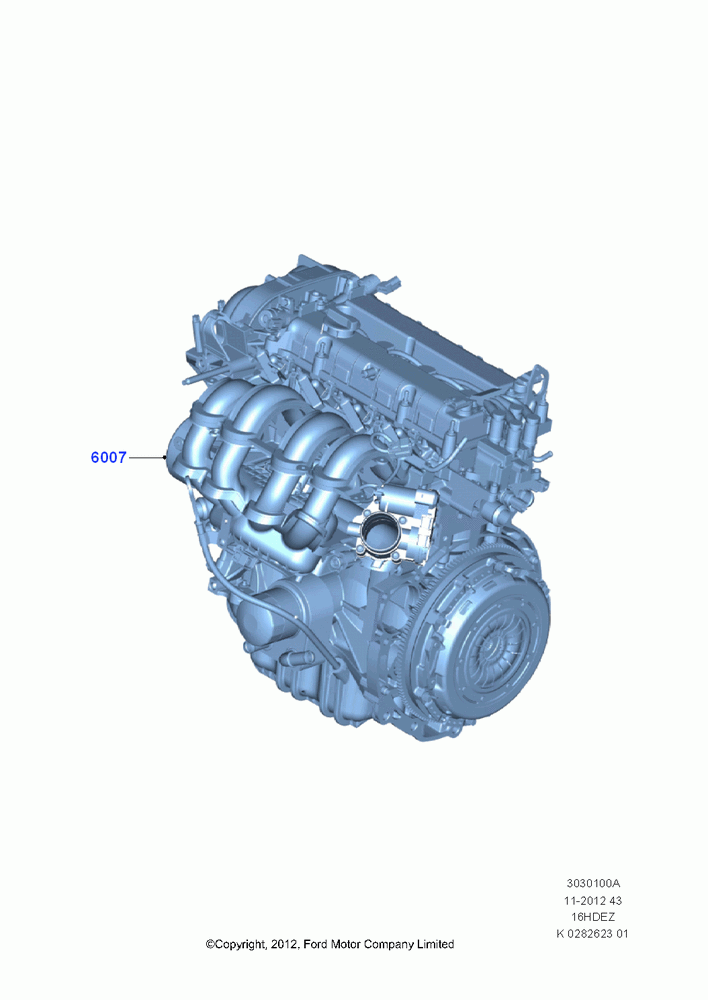 00A - Engine Assy Fully Dressed, 1.6L TIVCT PFI Sigma; 29/APR/2013-01/AUG/2019