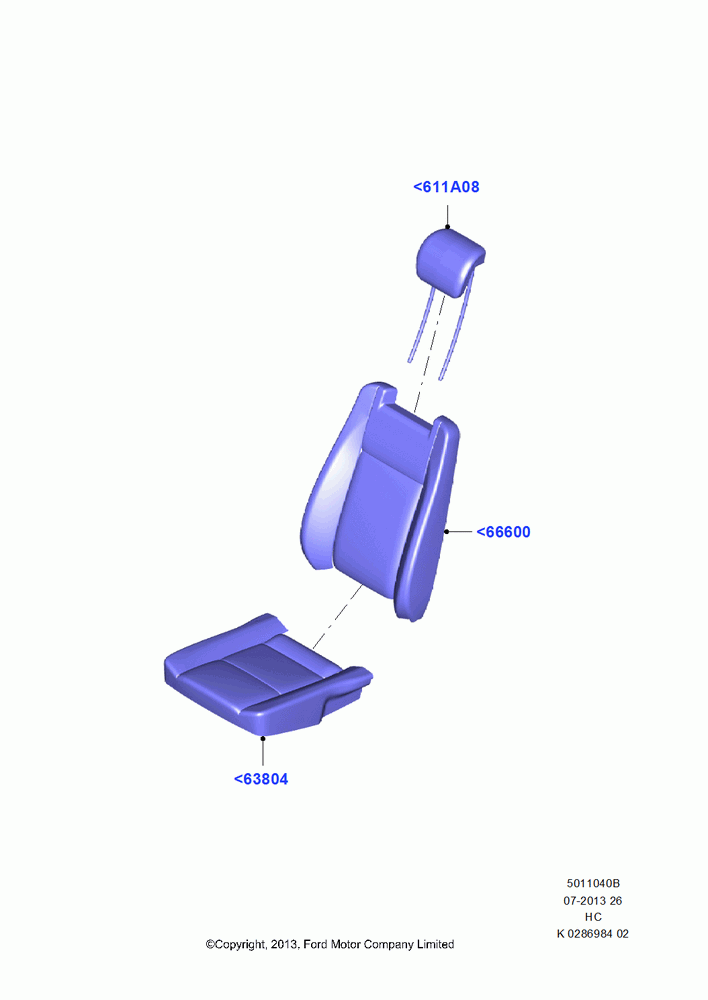 40B - Rear Seat Covers, Third Row Dual Individual Seat; 30/SEP/2013