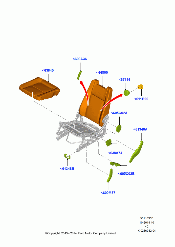 35B - Rear Seat Pads/Valances & Heating, Third Row Dual Individual Seat; 30/SEP/2013