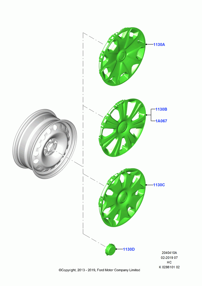 10A - Wheel Ornamentation, 6.5 X 16" Steel Road Wheel, With 6.5J X 16" Steel Wheel; 30/SEP/2013
