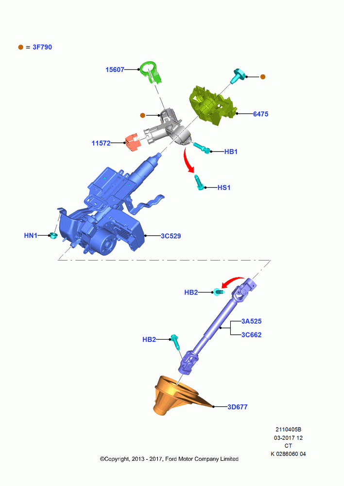 Steering Column, Keyless Entry/Start Card/Psh Button