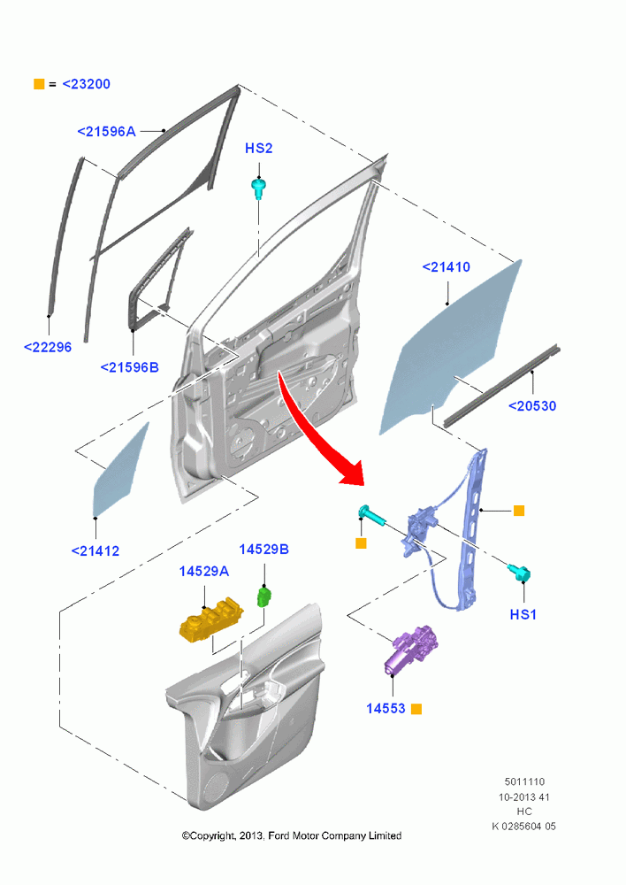 10A - Front Door Glass & Window Controls; 30/SEP/2013-28/MAY/2018