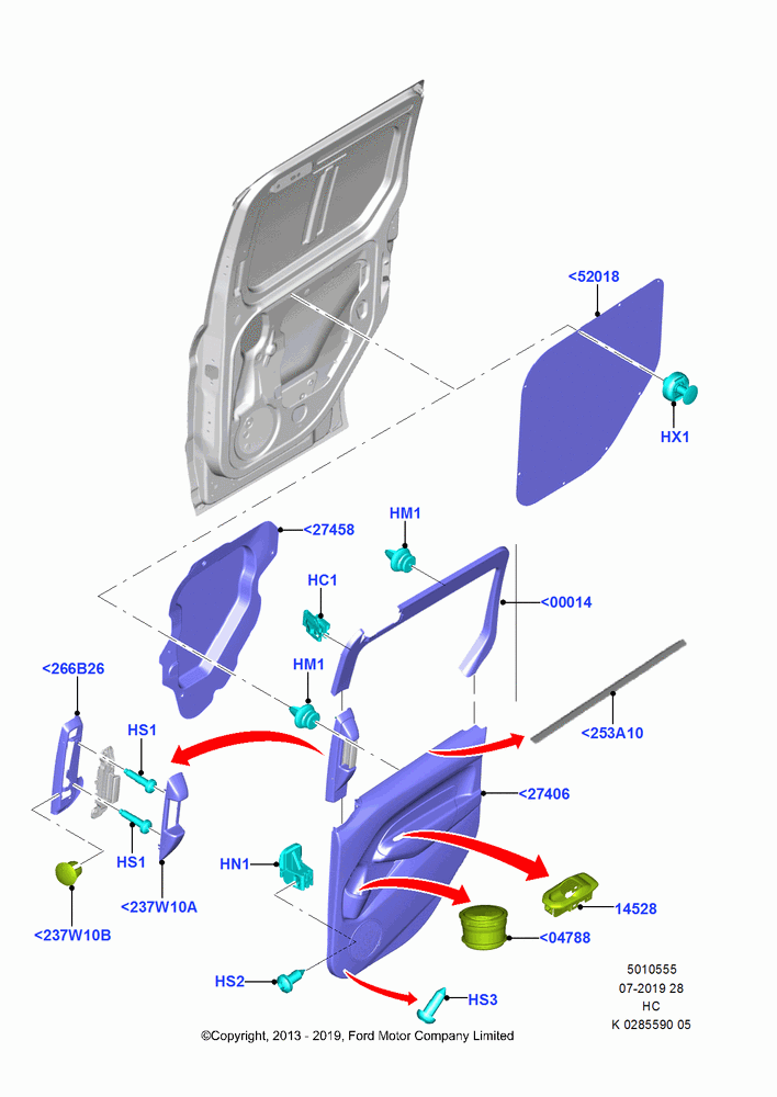 55A - Sliding Door Trim Panels; 30/SEP/2013-28/MAY/2018