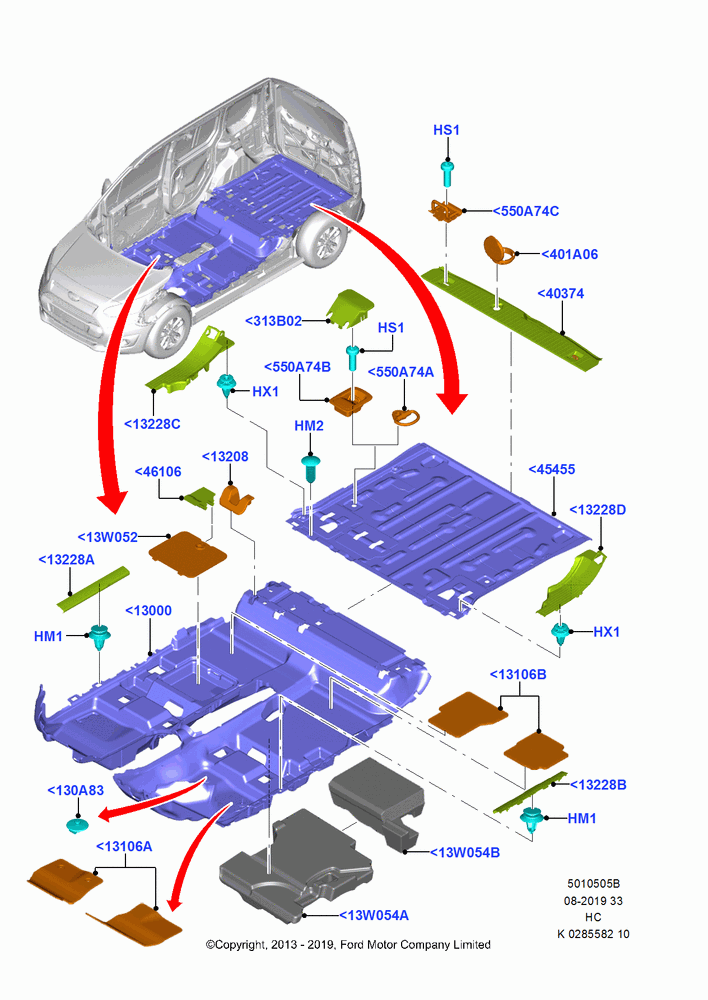 05B - Floor Trim, All Kombi, Less 500V/510V Series; 30/SEP/2013