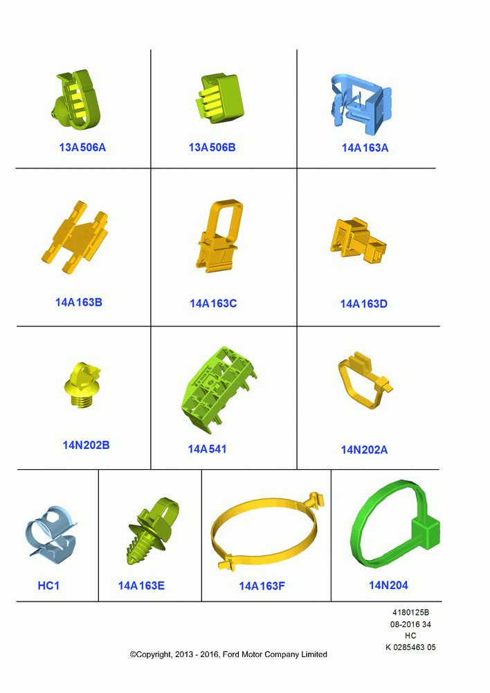 25B - Wiring Clamps, (+)"CDN/PR/USA"; 30/SEP/2013