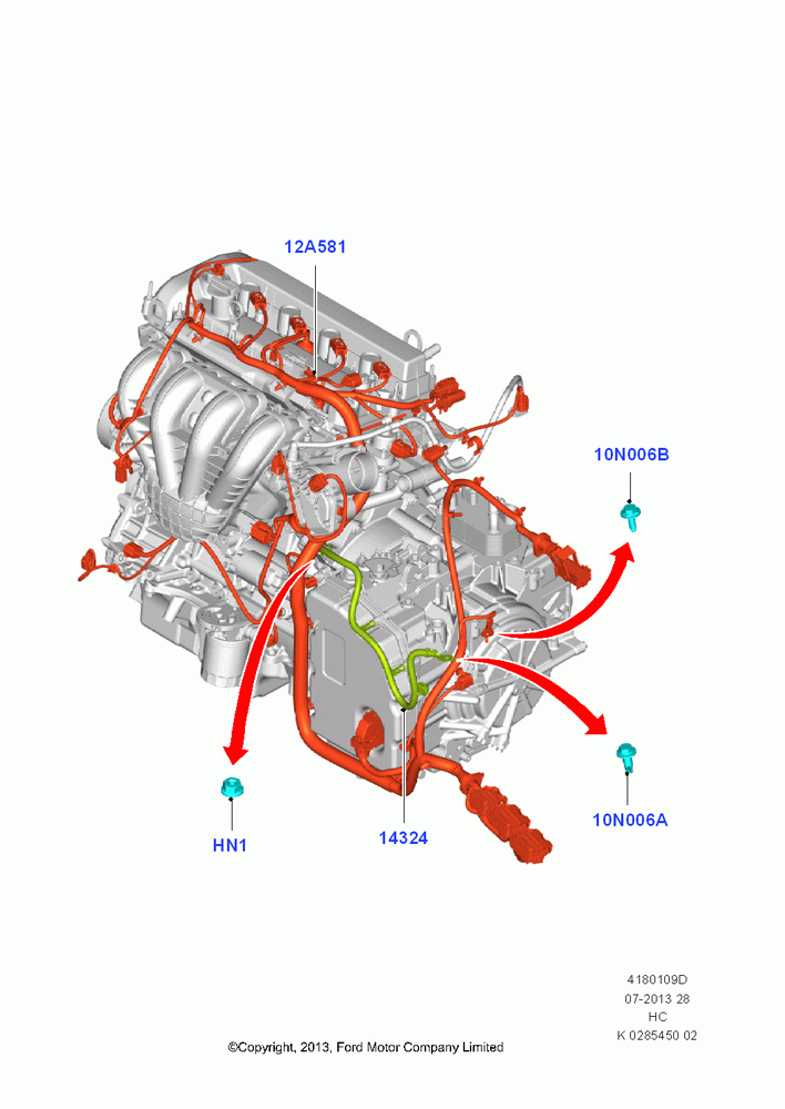09D - Wiring - Engine And Transmission, 2.5L Duratec (110kW/150PS); 30/SEP/2013