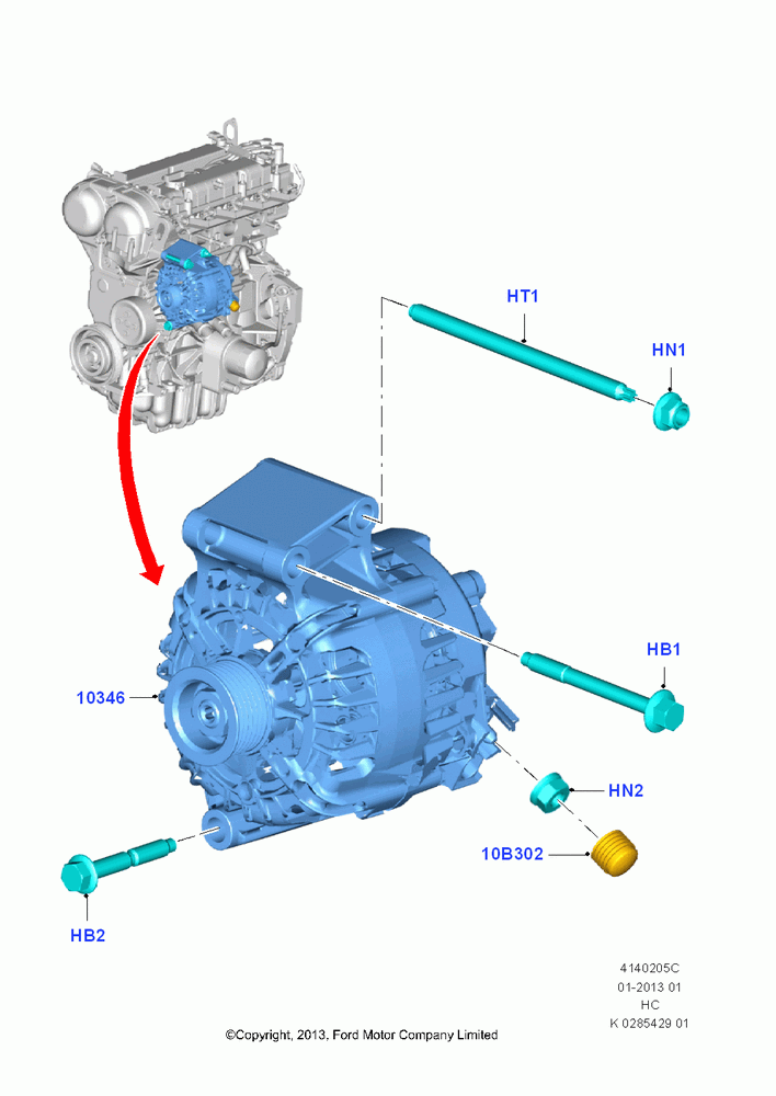 05C - Alternator and Mountings, All 1.6 Ecoboost; 04/NOV/2013