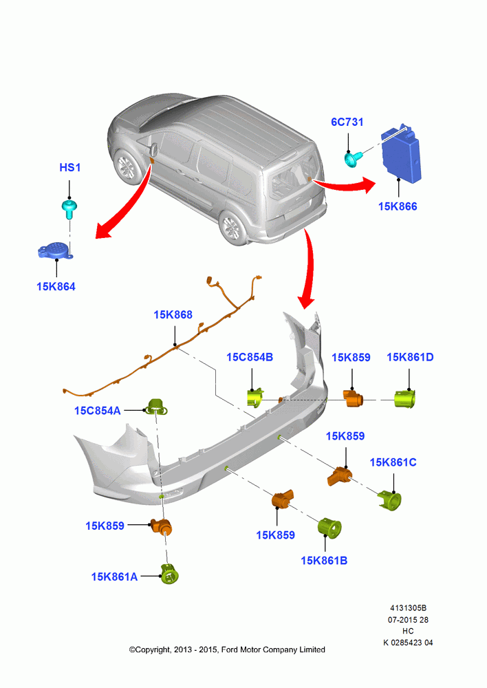 05B - Parking Distance Control, With Rear Parking Aid, Rear; 30/SEP/2013-28/MAY/2018
