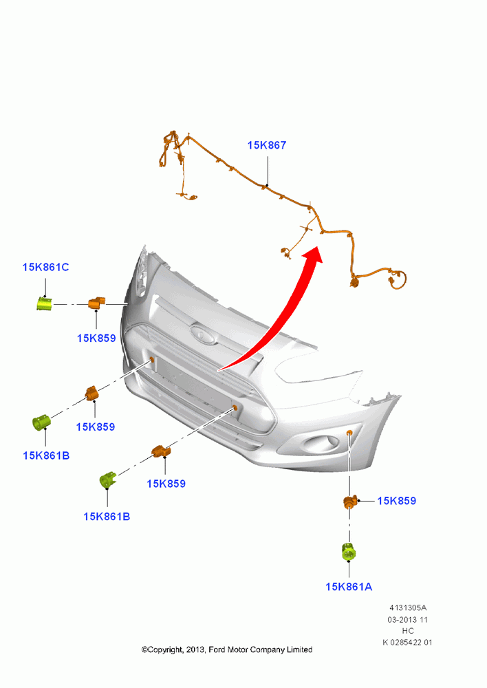 05A - Parking Distance Control, With Front Parking Aid, FRONT; 30/SEP/2013-28/MAY/2018
