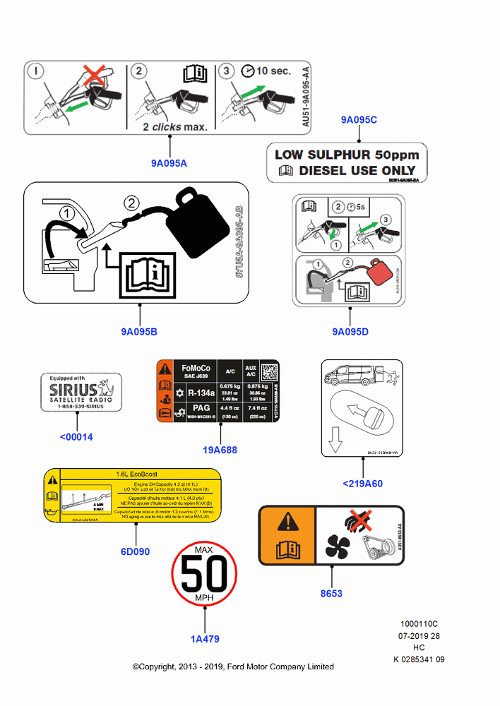 10C - Decals, (+)"CDN/PR/USA"; 30/SEP/2013