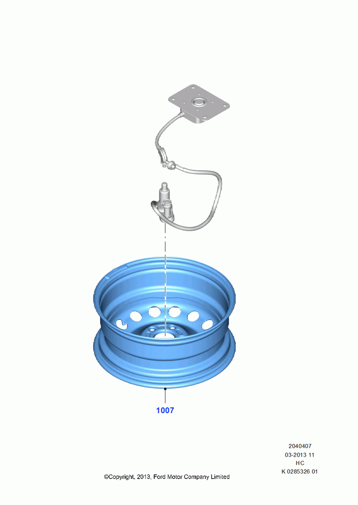 07 - Spare Wheel, 6.5 X 16" Steel Road Wheel, With 6.5J X 16" Steel Wheel, 6.5 X 16" Steel Wheels - White; 30/SEP/2013
