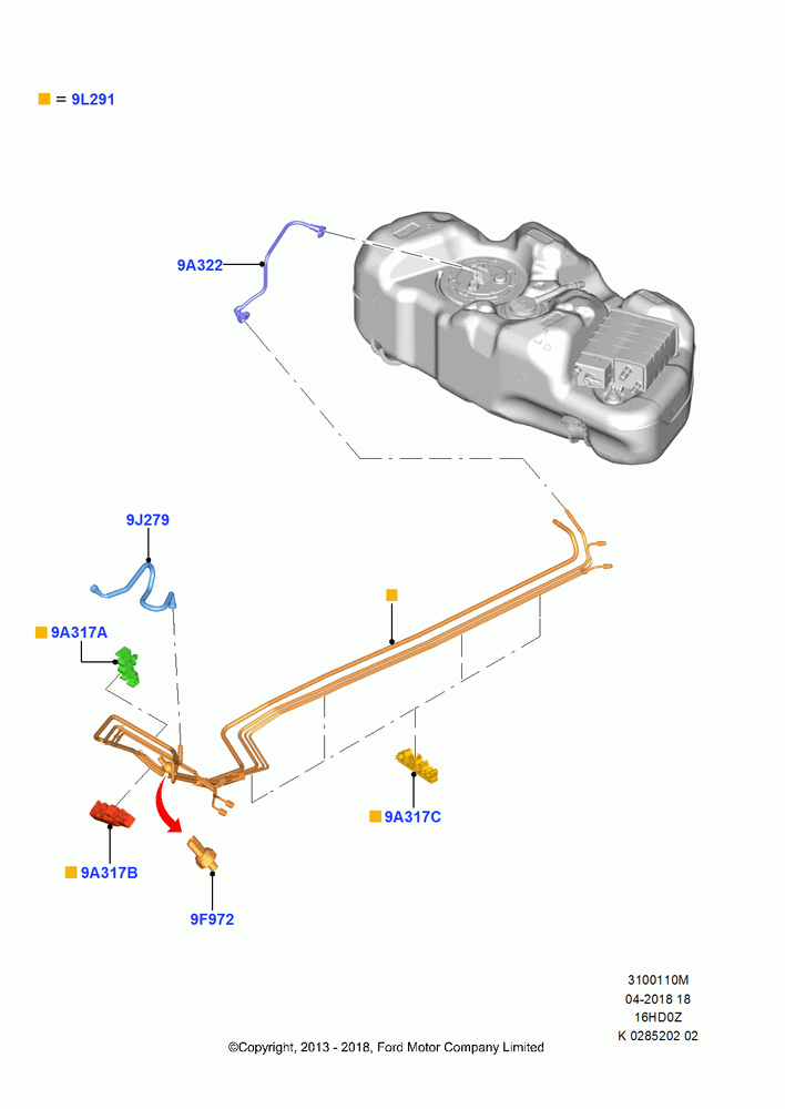 10M - Fuel Lines, 1.6L EcoBoost SCTi 160/182PS-Sigma, (+)"CDN/PR/USA"; 04/NOV/2013