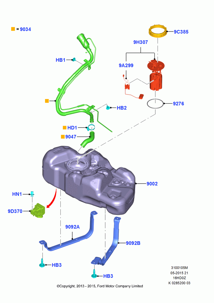 05M - Fuel Tank, 1.6L EcoBoost SCTi 160/182PS-Sigma, (+)"CDN/PR/USA"; 04/NOV/2013