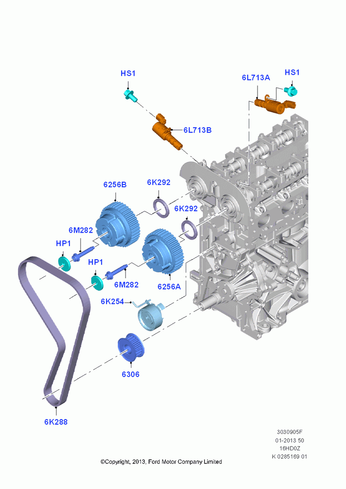 05F - Timing Gear, 1.6L EcoBoost SCTi 160/182PS-Sigma, (+)"CDN/PR/USA"; 04/NOV/2013