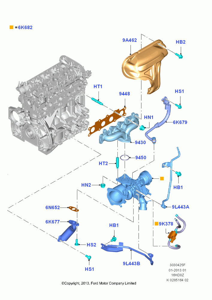 25F - Turbocharger, 1.6L EcoBoost SCTi 160/182PS-Sigma, (+)"CDN/PR/USA"; 04/NOV/2013