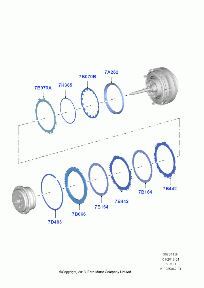 15H - Forward Clutch and Components, 1.6L EcoBoost SCTi 160/182PS-Sigma, 2.5L Duratec (110kW/150PS), 6 Speed Auto Trans 6F Mid-Range, (+)"CDN/PR/USA"; 30/SEP/2013