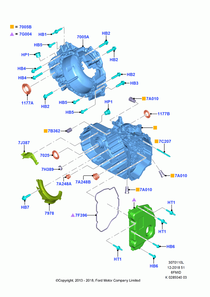 10L - Transmission External Components, 2.5L Duratec (110kW/150PS), 6 Speed Auto Trans 6F Mid-Range, (+)"CDN/PR/USA"; 30/SEP/2013