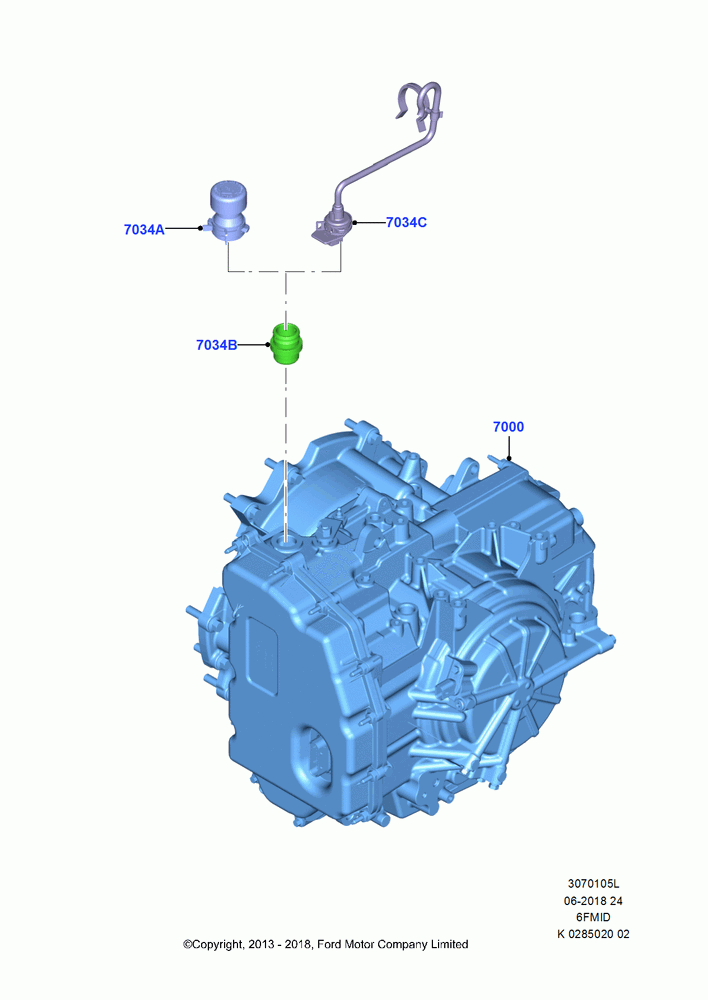 05L - Transmission & Speedometer Drive, 1.6L EcoBoost SCTi 160/182PS-Sigma, 2.5L Duratec (110kW/150PS), 6 Speed Auto Trans 6F Mid-Range, (+)"CDN/PR/USA"; 30/SEP/2013