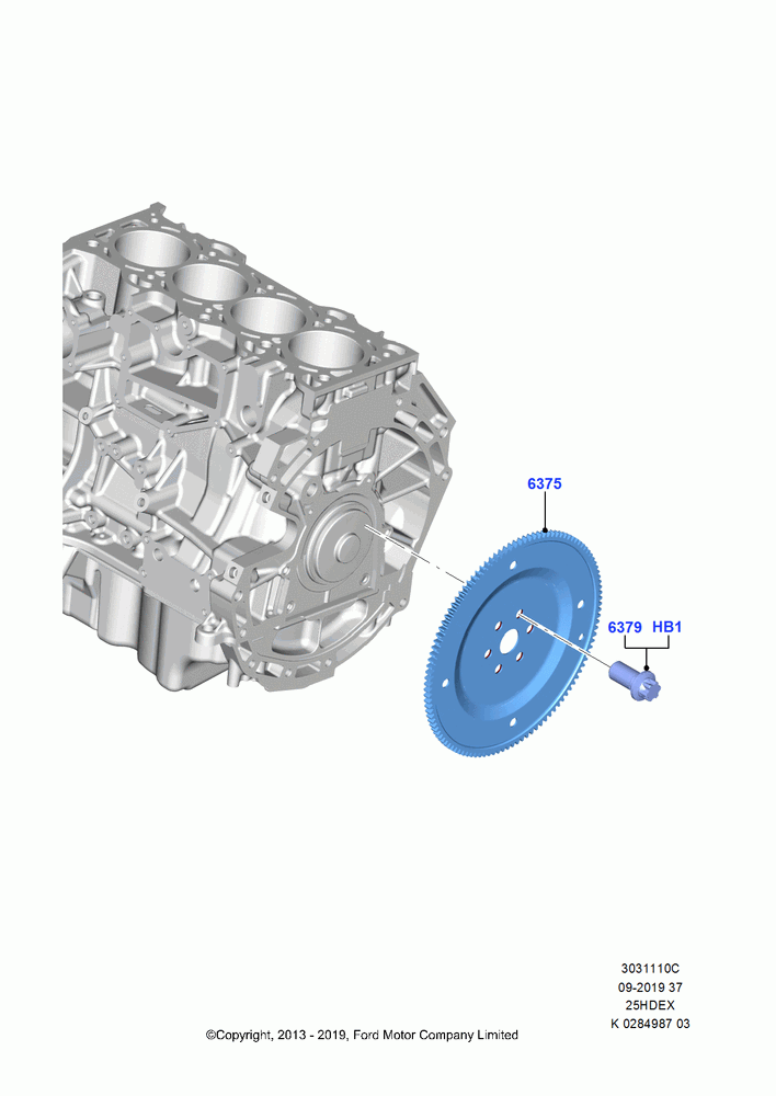 10D - Flywheel, 2.5L Duratec (110kW/150PS), (+)"CDN/PR/USA"; 30/SEP/2013