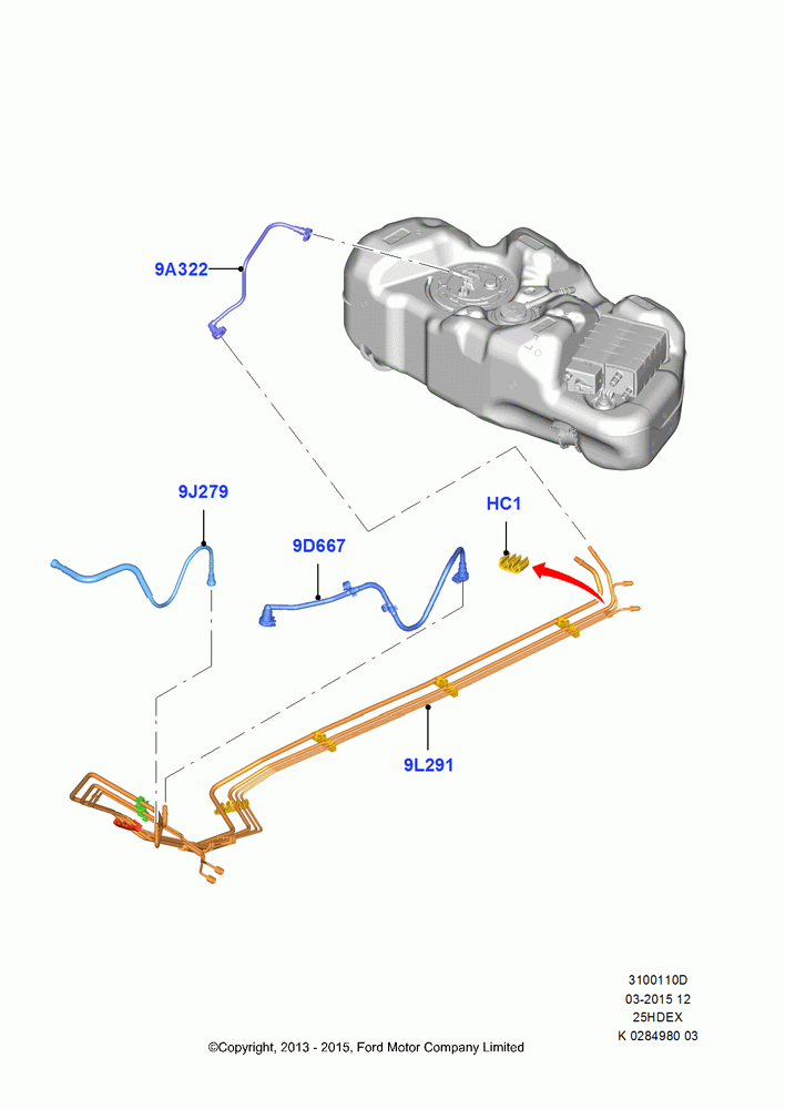10D - Fuel Lines, 2.5L Duratec (110kW/150PS), (+)"CDN/PR/USA"; 30/SEP/2013