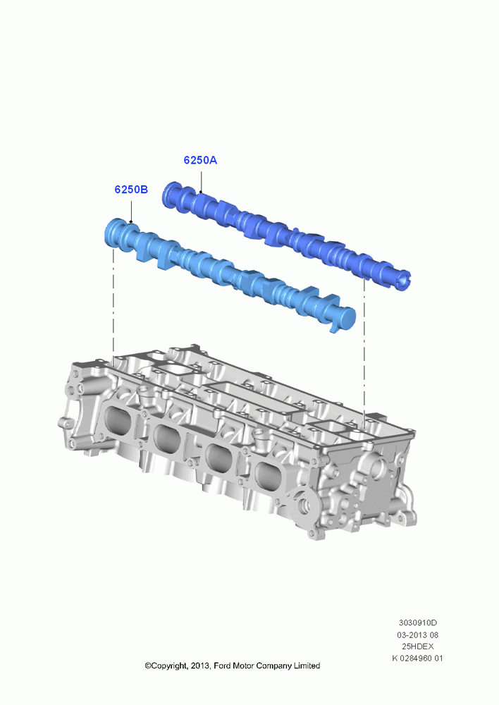 10D - Camshaft, 2.5L Duratec (110kW/150PS), (+)"CDN/PR/USA"; 30/SEP/2013