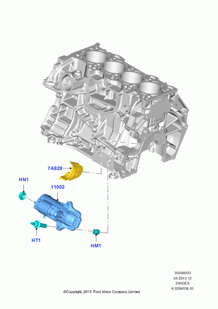 05D - Starter Motor, 2.5L Duratec (110kW/150PS), (+)"CDN/PR/USA"; 30/SEP/2013