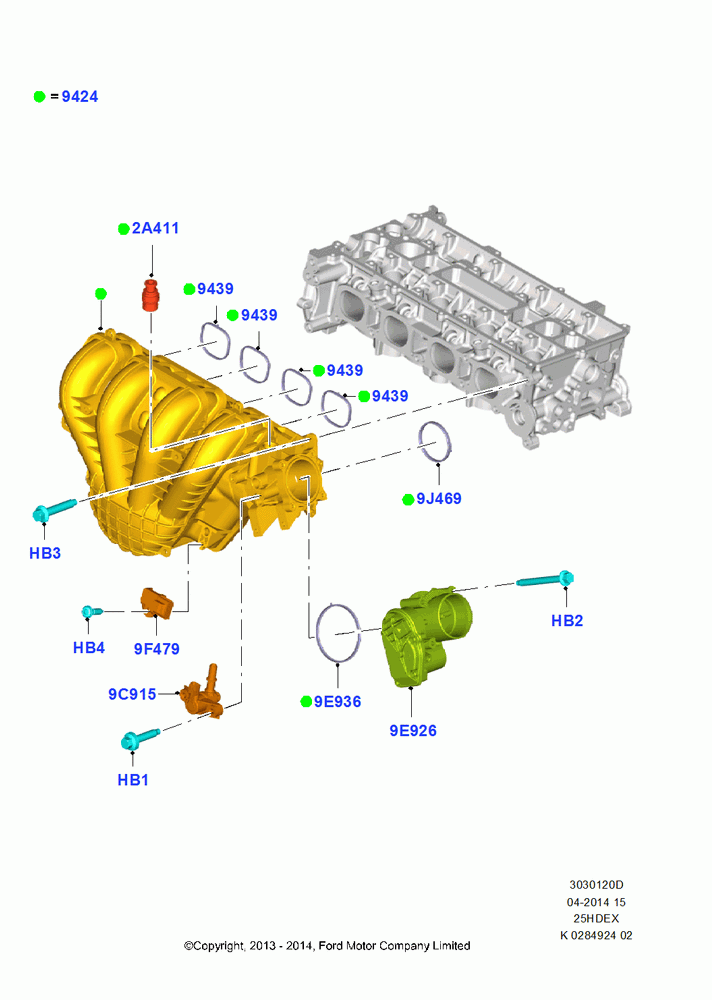 20D - Intake Manifold, 2.5L Duratec (110kW/150PS), (+)"CDN/PR/USA"; 30/SEP/2013