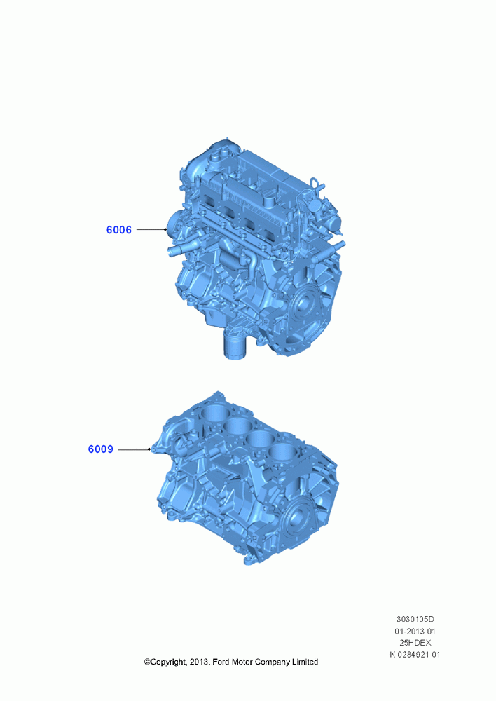 05D - Service Engine and Short Block, 2.5L Duratec (110kW/150PS), (+)"CDN/PR/USA"; 30/SEP/2013