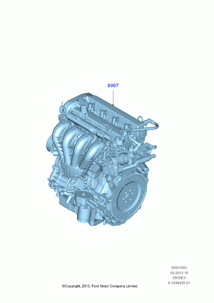 00C - Engine Assy Fully Dressed, 2.5L Duratec (110kW/150PS), (+)"CDN/PR/USA"; 30/SEP/2013-07/SEP/2017
