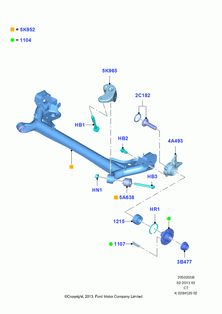 05B - Rear Axle, ST Version; 24/JUN/2013-01/AUG/2019