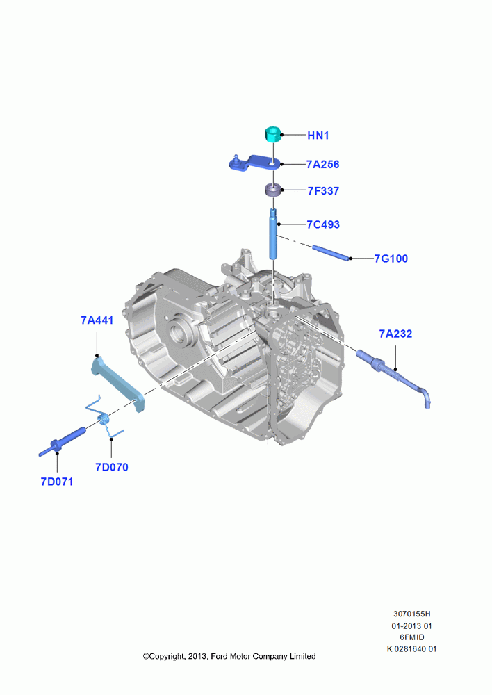55H - Transmission Control Mechanisms, 1.6L EcoBoost SCTi 160/182PS-Sigma, 2.5L Duratec (110kW/150PS), 6 Speed Auto Trans 6F Mid-Range, (+)"CDN/PR/USA"; 30/SEP/2013