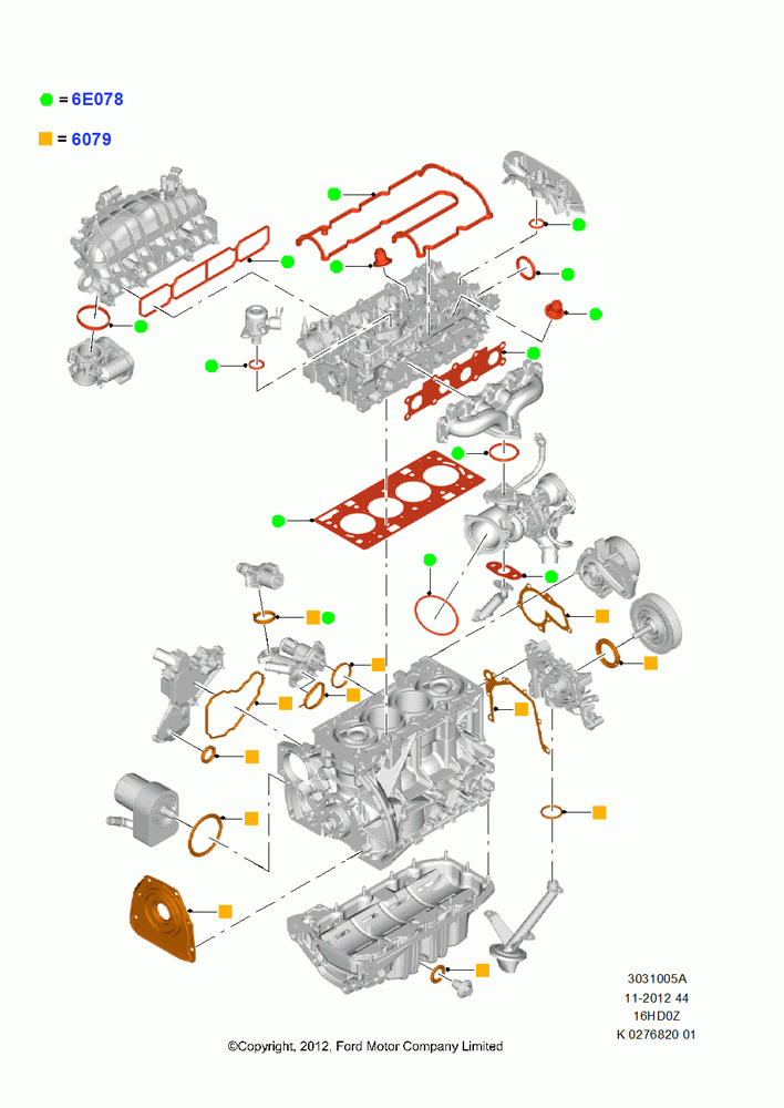 05A - Engine Gasket Kits, 1.6L EcoBoost SCTi 160/182PS-Sigma; 24/JUN/2013-01/AUG/2019