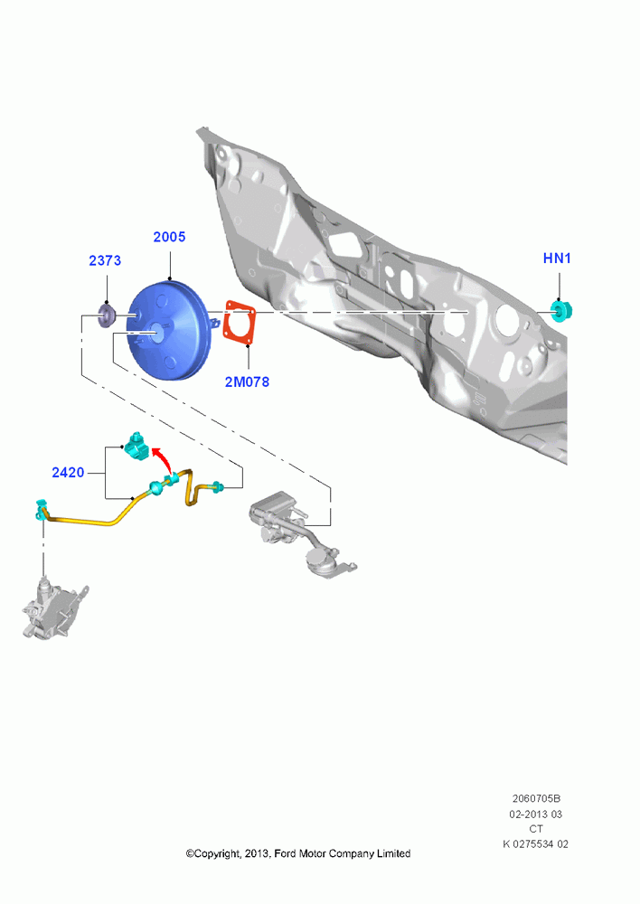 05B - Brake Booster, 1.0L EcoBoost 120PS/125PS/140PS; 14/OCT/2013-01/AUG/2019