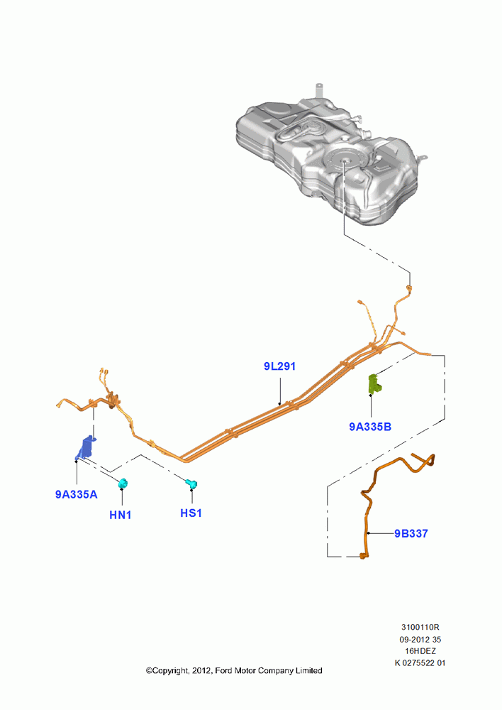10R - Fuel Lines, 1.6L TIVCT PFI Sigma; 29/APR/2013-01/AUG/2019