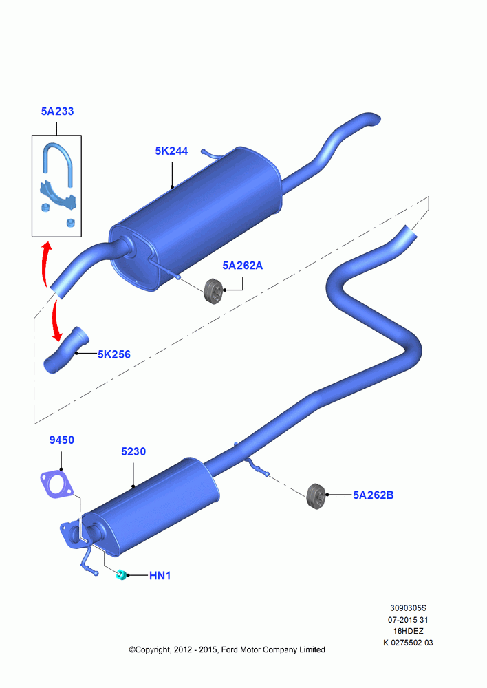 Exhaust System, 1.6L TIVCT PFI Sigma