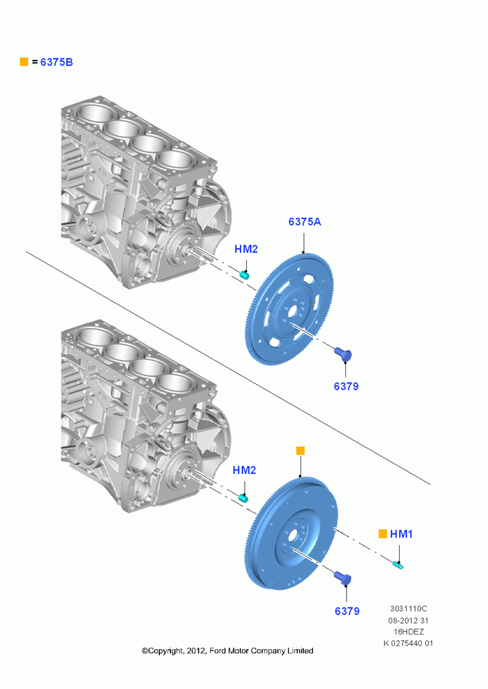10C - Flywheel, 1.6L TIVCT PFI Sigma; 29/APR/2013-01/AUG/2019
