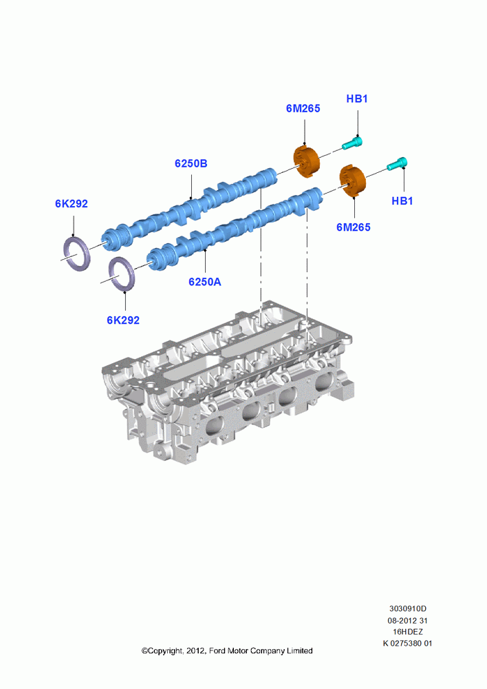 Camshaft, 1.6L TIVCT PFI Sigma