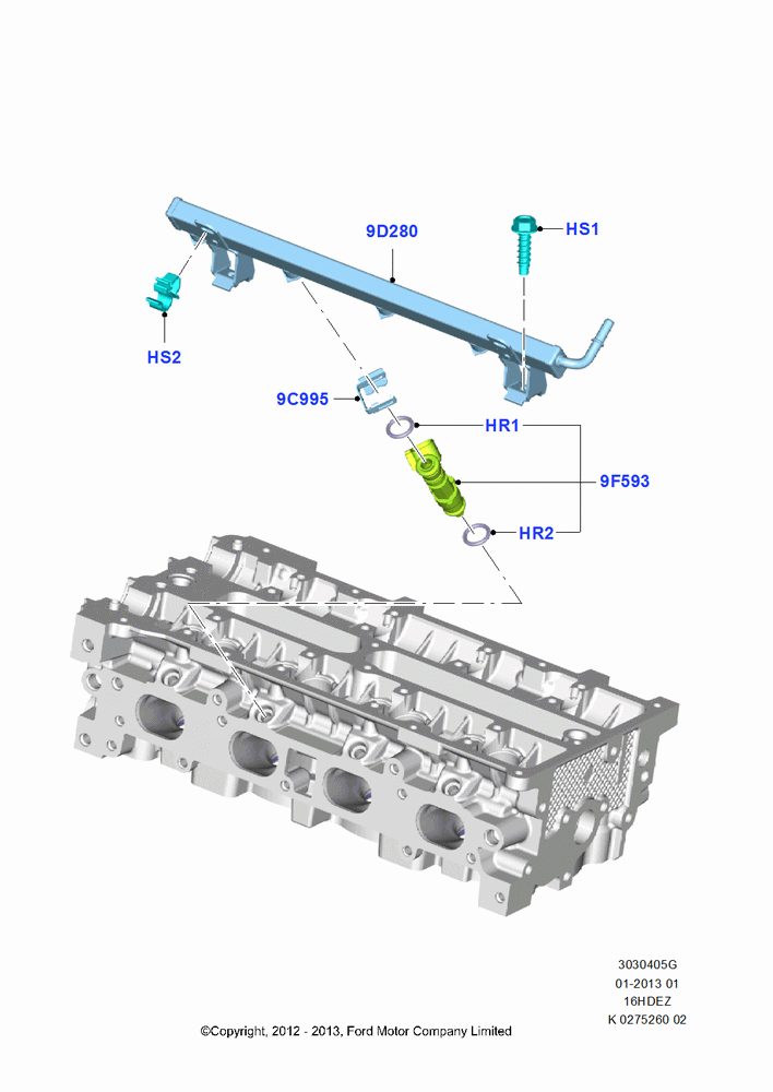 05G - Fuel Injectors and Pipes, 1.6L TIVCT PFI Sigma; 29/APR/2013-01/AUG/2019