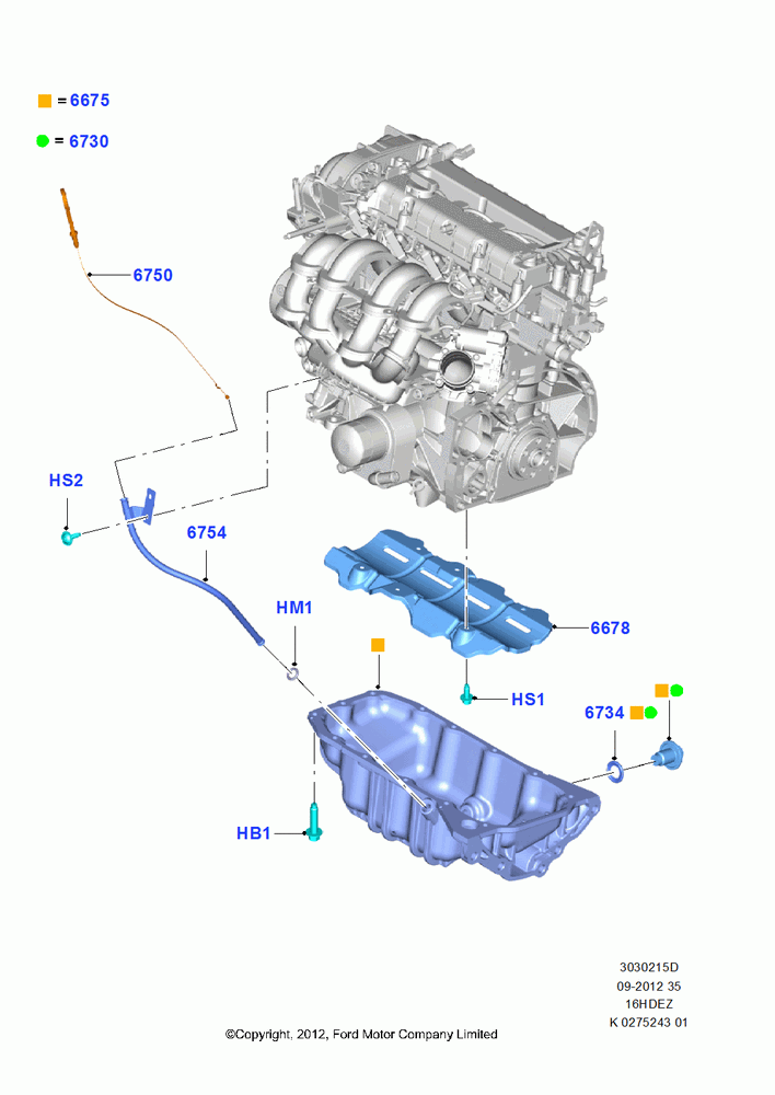 15D - Oil Pan/Oil Level Indicator, 1.6L TIVCT PFI Sigma; 29/APR/2013-01/AUG/2019