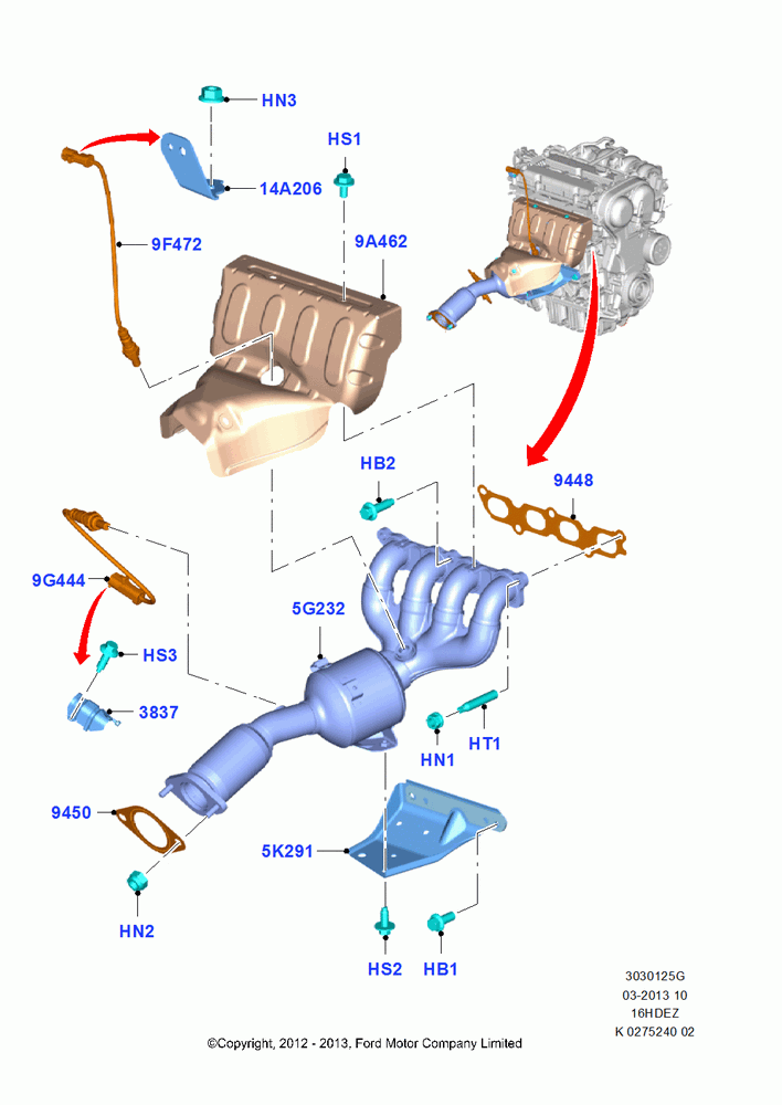 Exhaust Manifold, 1.6L TIVCT PFI Sigma