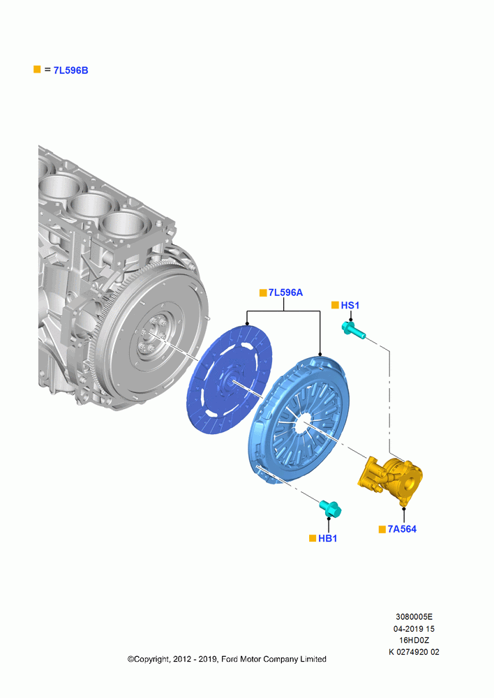 05E - Clutch, 1.6L EcoBoost SCTi 160/182PS-Sigma, Manual Transmission; 24/JUN/2013-01/AUG/2019