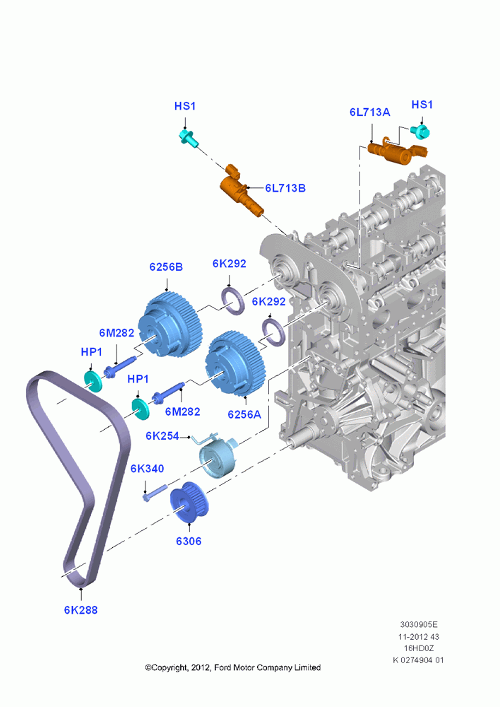 Timing Gear, 1.6L EcoBoost SCTi 160/182PS-Sigma