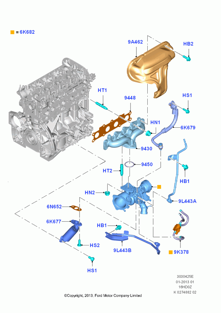 25E - Turbocharger, 1.6L EcoBoost SCTi 160/182PS-Sigma; 24/JUN/2013-01/AUG/2019