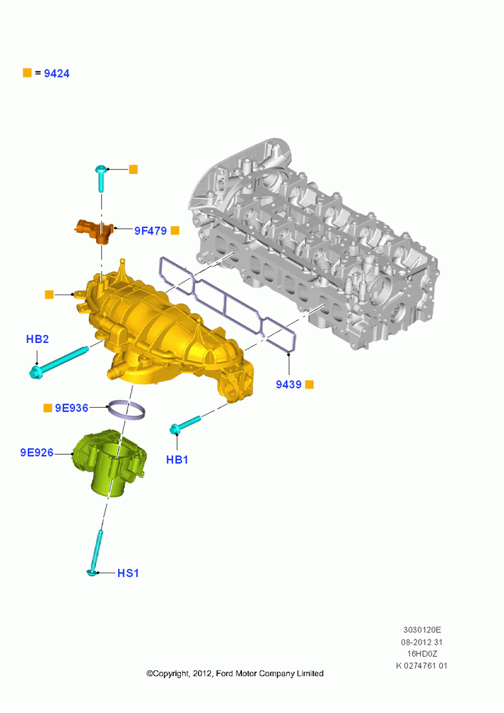 20E - Intake Manifold, 1.6L EcoBoost SCTi 160/182PS-Sigma; 24/JUN/2013-01/AUG/2019