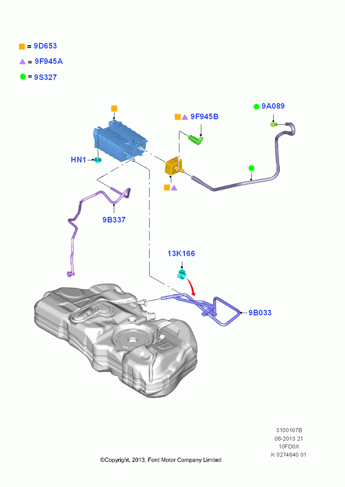 07B - Fuel Vapour System, 1.0L EcoBoost 120PS/125PS/140PS; 29/APR/2013-01/AUG/2019
