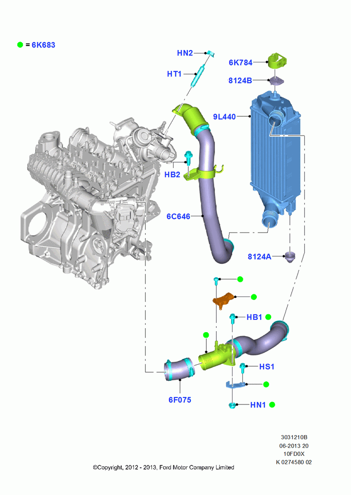 10B - Intercooler/Air Ducts and Hoses, 1.0L EcoBoost 120PS/125PS/140PS; 29/APR/2013-01/AUG/2019