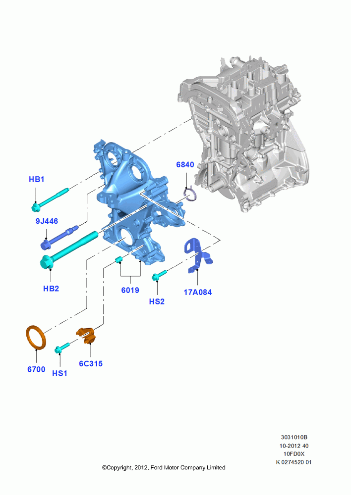 Timing Gear Covers, 1.0L EcoBoost 120PS/125PS/140PS